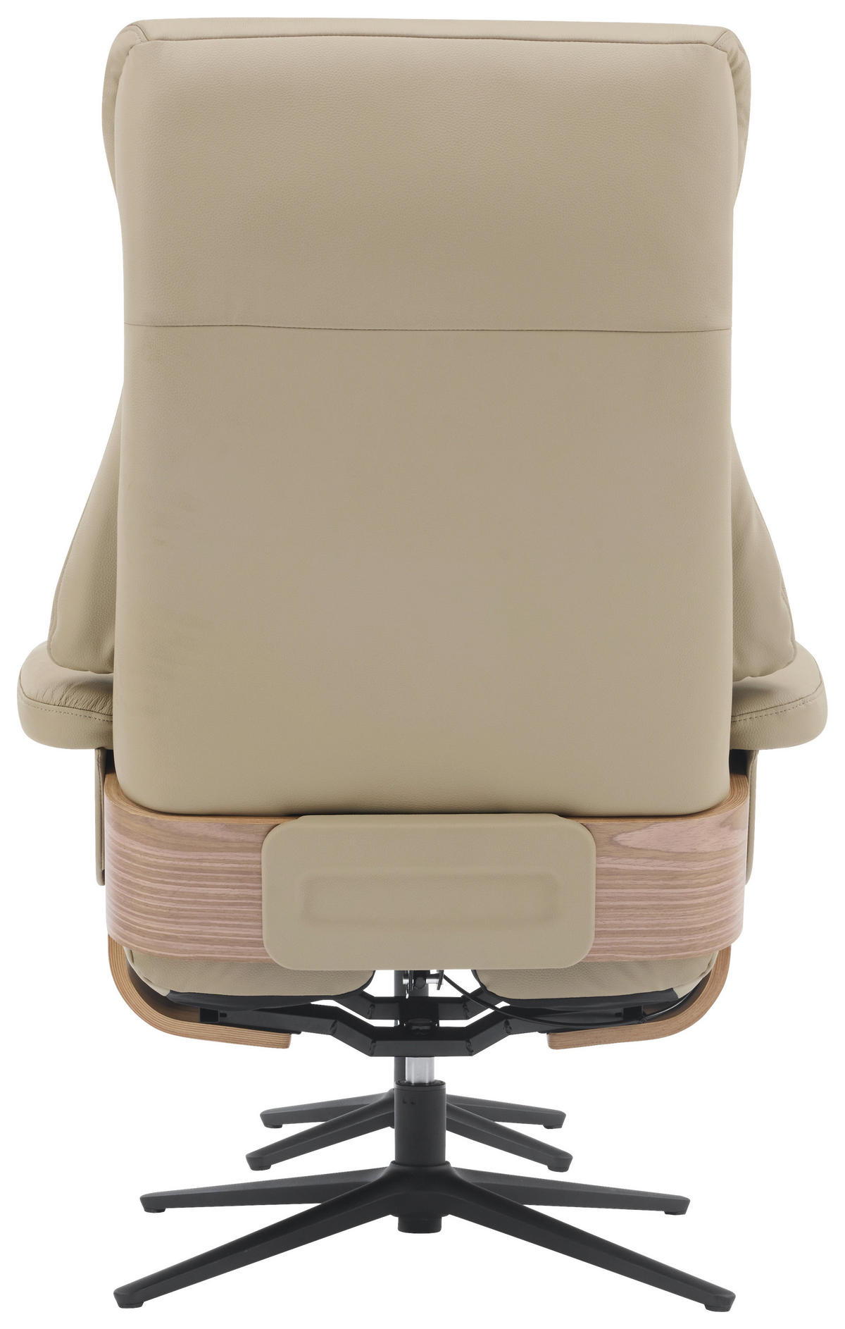 RELAXSESSELSET in Holz, Textil, Leder Taupe  - Taupe/Schwarz, Design, Leder/Holz (78/111/81cm) - Livetastic