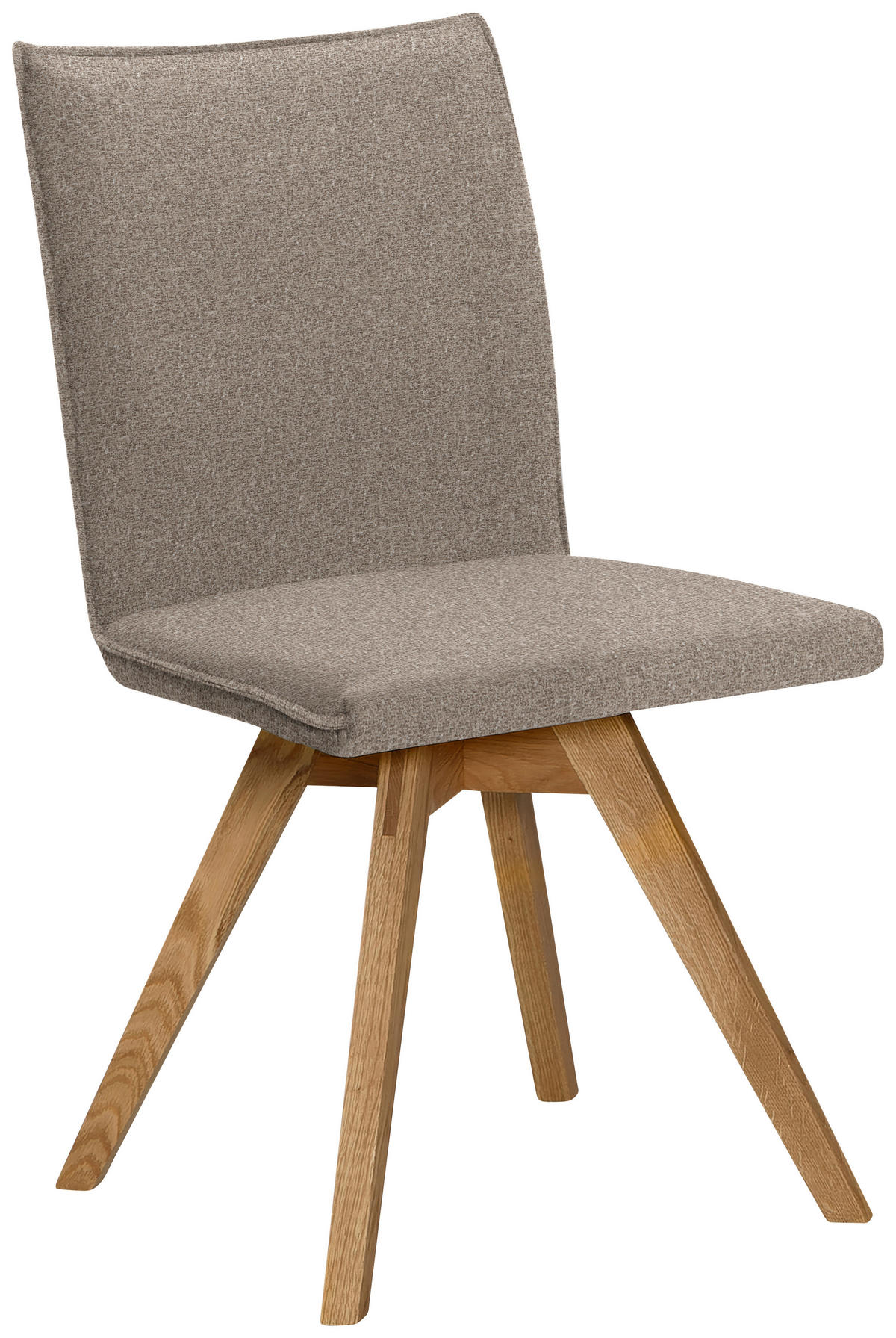STUHL Samt  - Hellbraun/Eichefarben, Konventionell, Holz/Textil (60/91/61cm) - Moderano