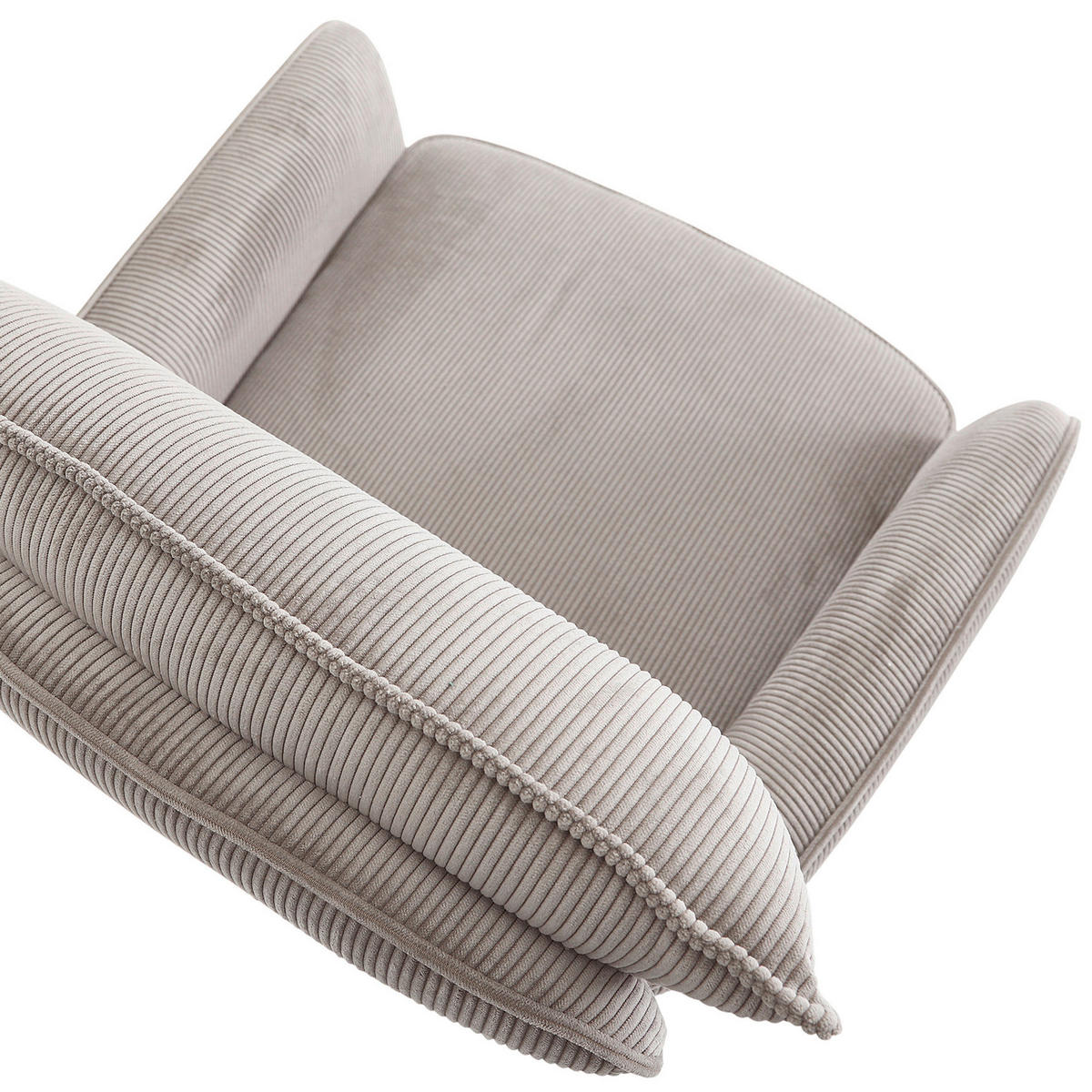 ARMLEHNSTUHL  Stoffauswahl, Sitzfläche 360° drehbar, automatische Rückholfunktion Cord  - Taupe/Eichefarben, Design, Holz/Textil (60/95/62cm) - Novel