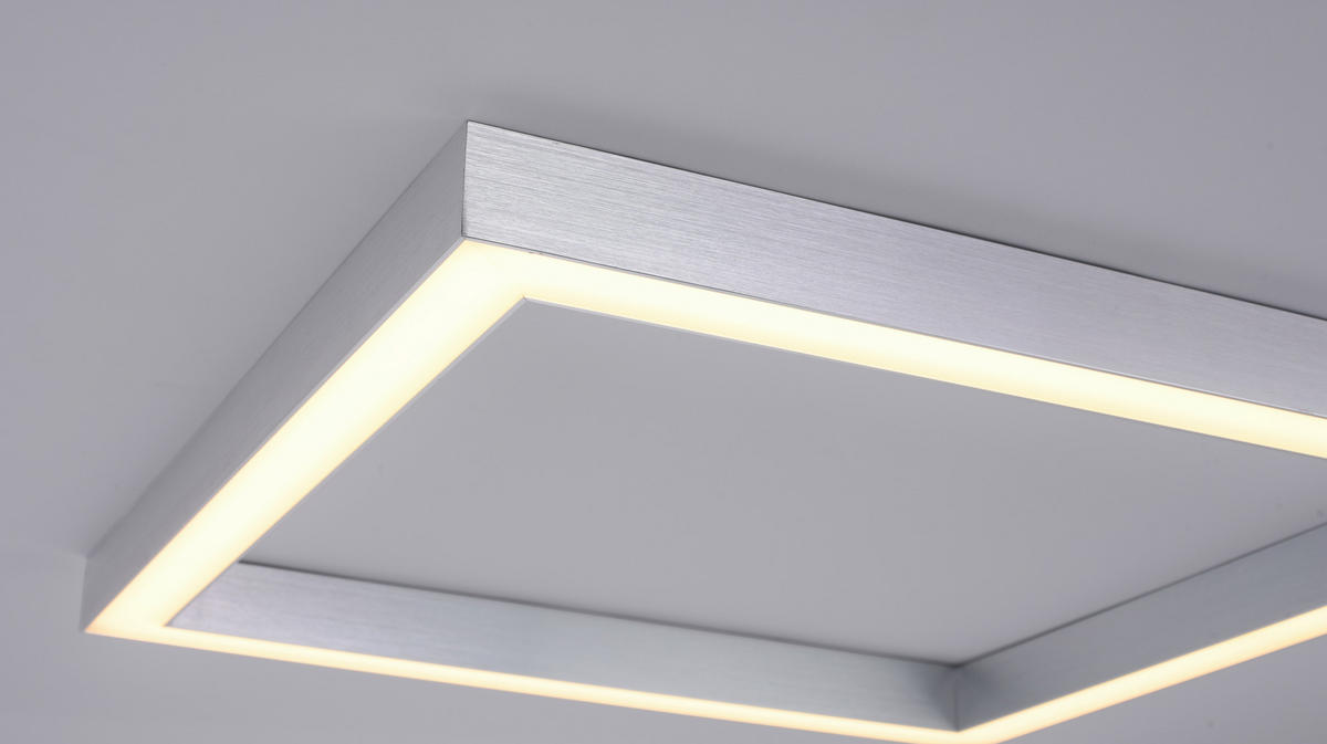 LED-DECKENLEUCHTE 55/55/3,9 cm   - Alufarben, Design, Kunststoff/Metall (55/55/3,9cm) - Neuhaus PURE