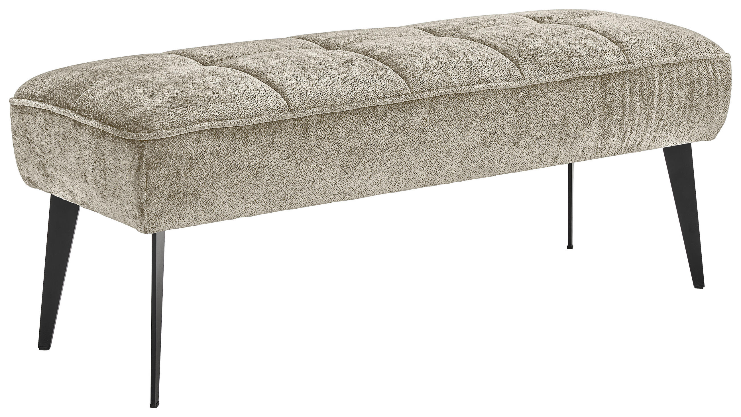 SITZBANK 133/54/47 cm Webstoff Taupe Metall  - Taupe/Schwarz, MODERN, Textil/Metall (133/54/47cm) - Welnova