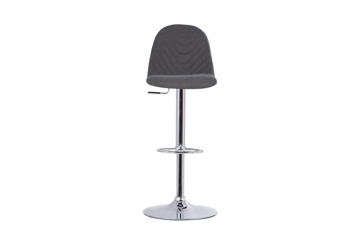 BARHOCKER-SET Webstoff Anthrazit Stahl Sitzfläche 360° drehbar  - Anthrazit/Grau, MODERN, Textil/Metall (41/82/52,5cm) - MID.YOU