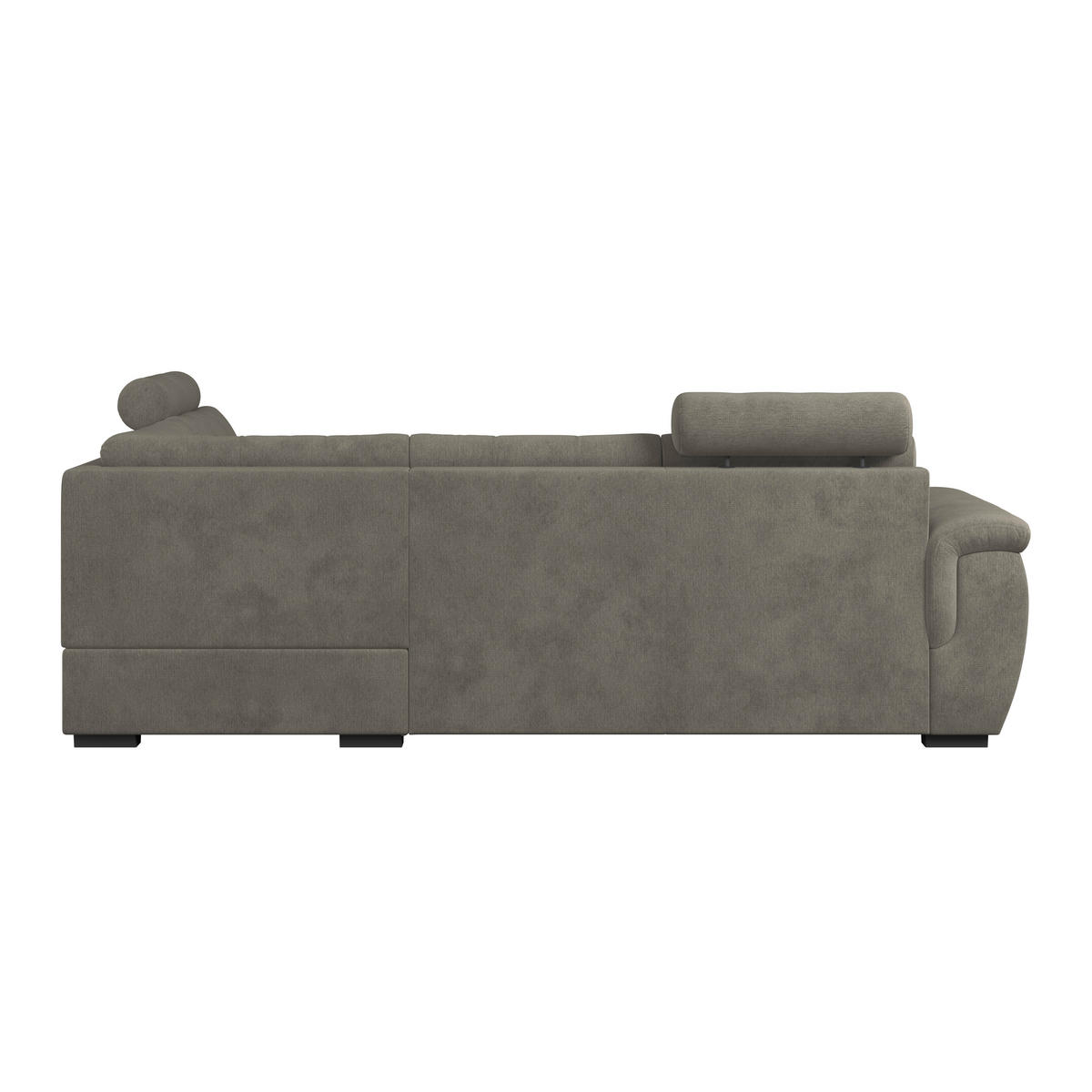 ECKSOFA  Mikrofaser, Struktur Braun  - Schwarz/Braun, Konventionell, Kunststoff/Textil (251/183cm) - MID.YOU