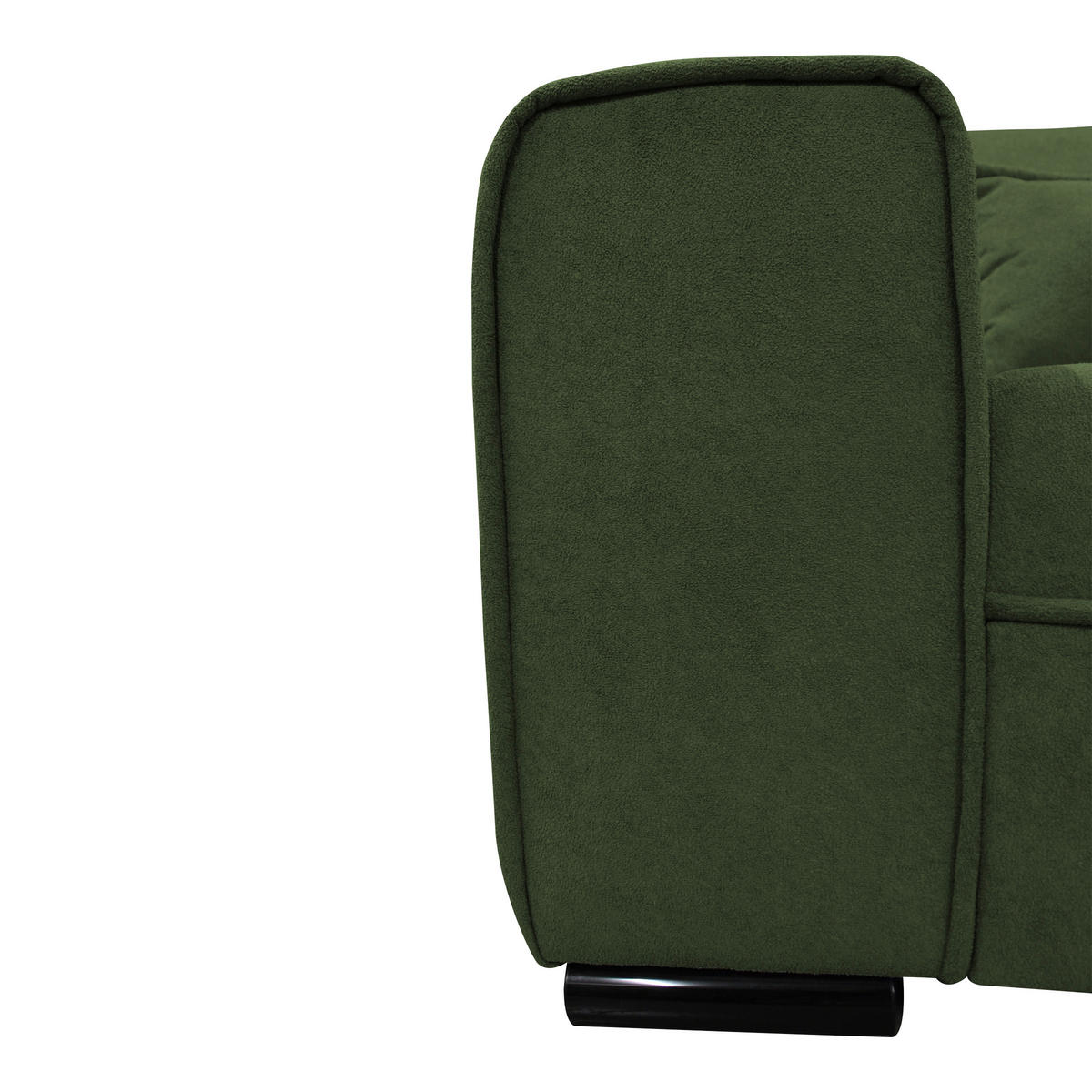 ECKSOFA in Struktur, Bouclé Grün  - Schwarz/Grün, Design, Kunststoff/Textil (270/175cm) - MID.YOU