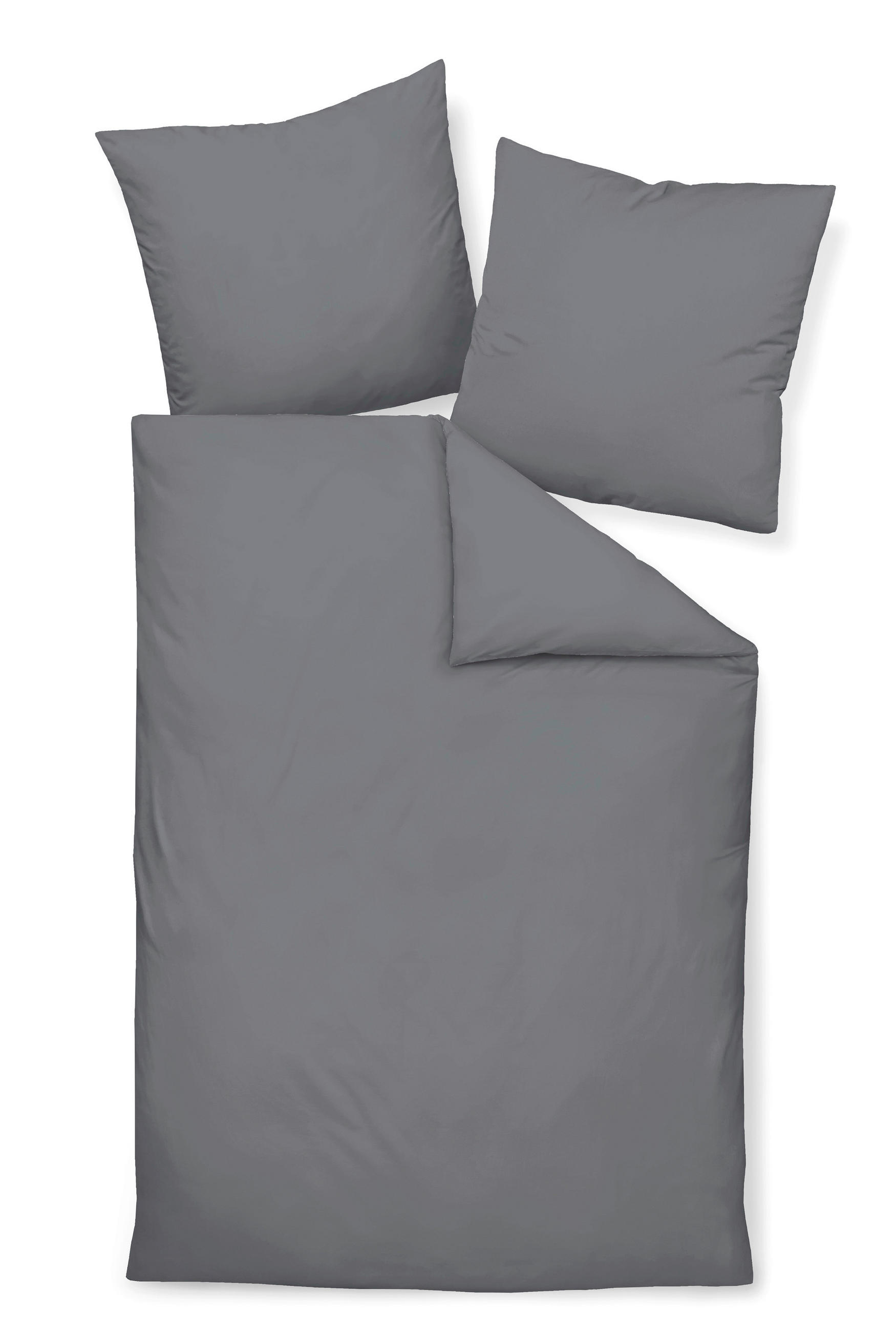 BETTWÄSCHE Giacomo Makosatin 135/200 cm  - Titanfarben, Basics, Textil (135/200cm) - Janine