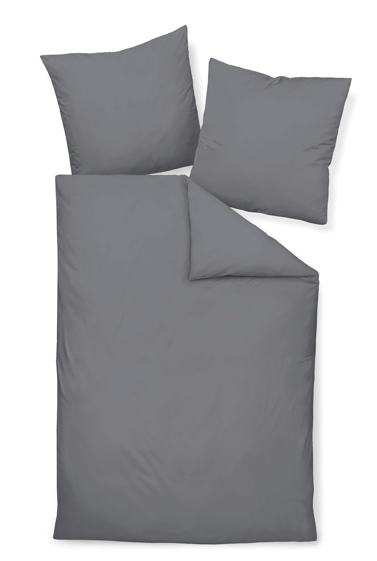 BETTWÄSCHE Giacomo Makosatin 135/200 cm  - Titanfarben, Basics, Textil (135/200cm) - Janine