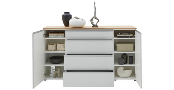 SIDEBOARD 180/102/41 cm  - Eichefarben/Silberfarben, Design, Holz/Holzwerkstoff (180/102/41cm) - Dieter Knoll