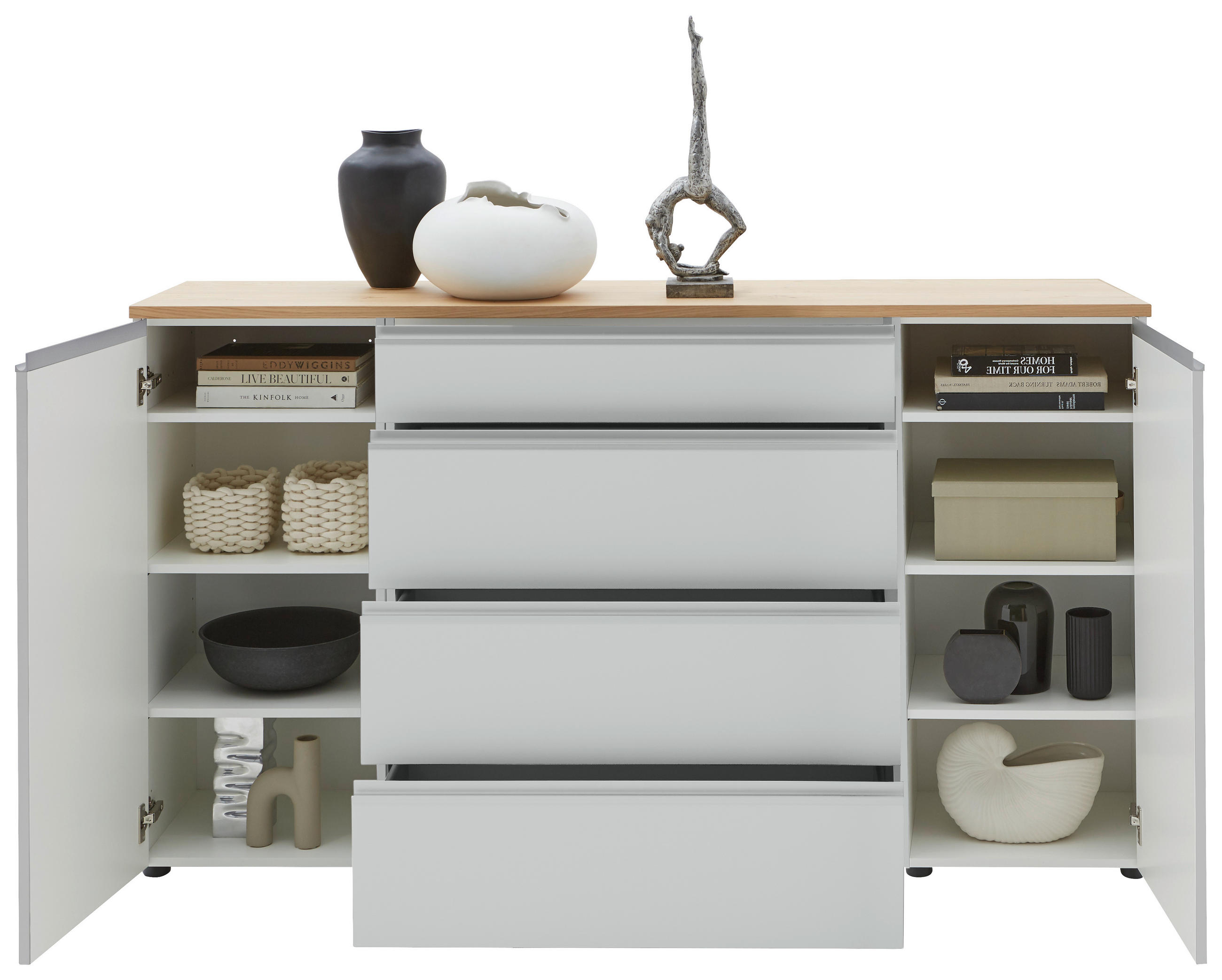 SIDEBOARD in 180/102/41 cm - Eichefarben/Silberfarben, Design, Holz/Holzwerkstoff (180/102/41cm) - Dieter Knoll