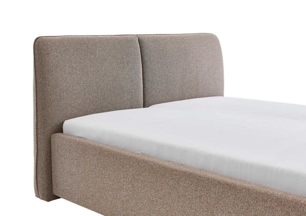 POLSTERBETT 140/200 cm,  in Braun,  - Schwarz/Braun, Design, Holz/Textil (140/200cm) - Stylife