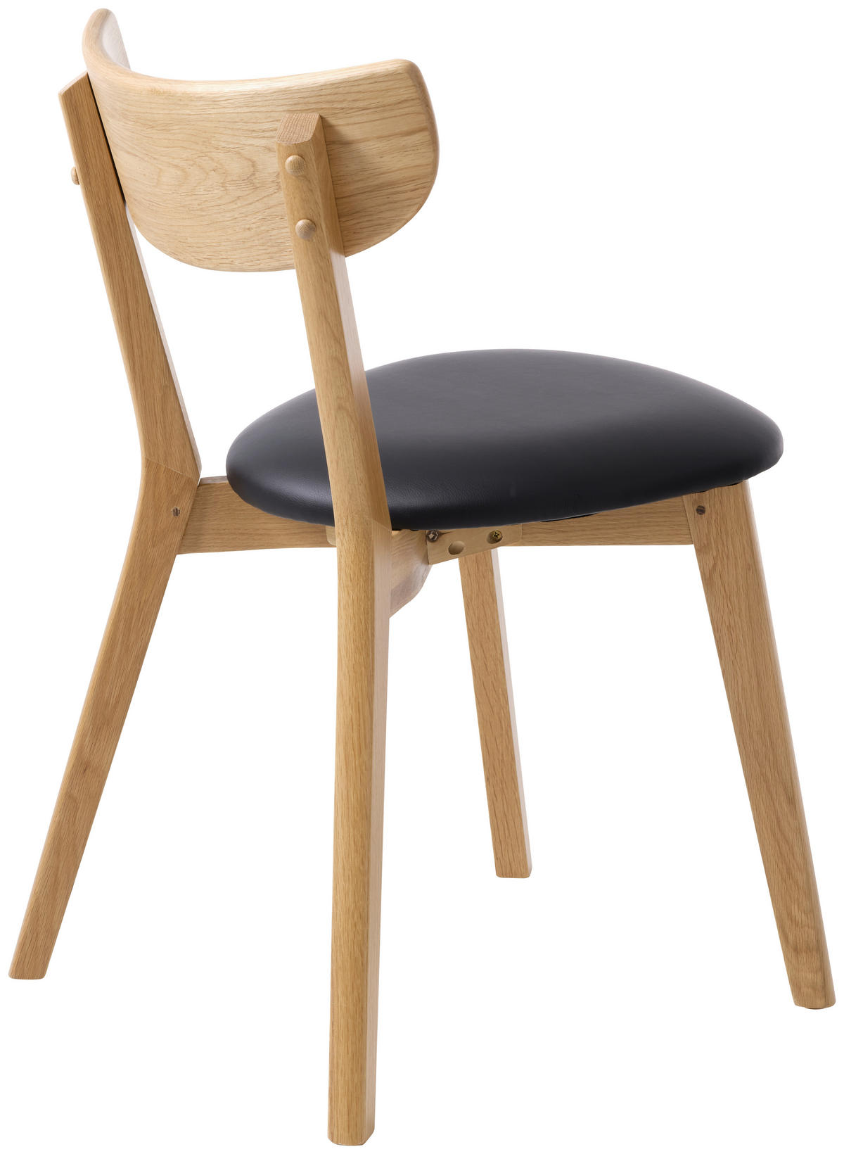 STUHL-SET 2 Stück  in Lederlook  - Eichefarben/Schwarz, Design, Holz/Textil (48/81/50cm) - Linea Natura