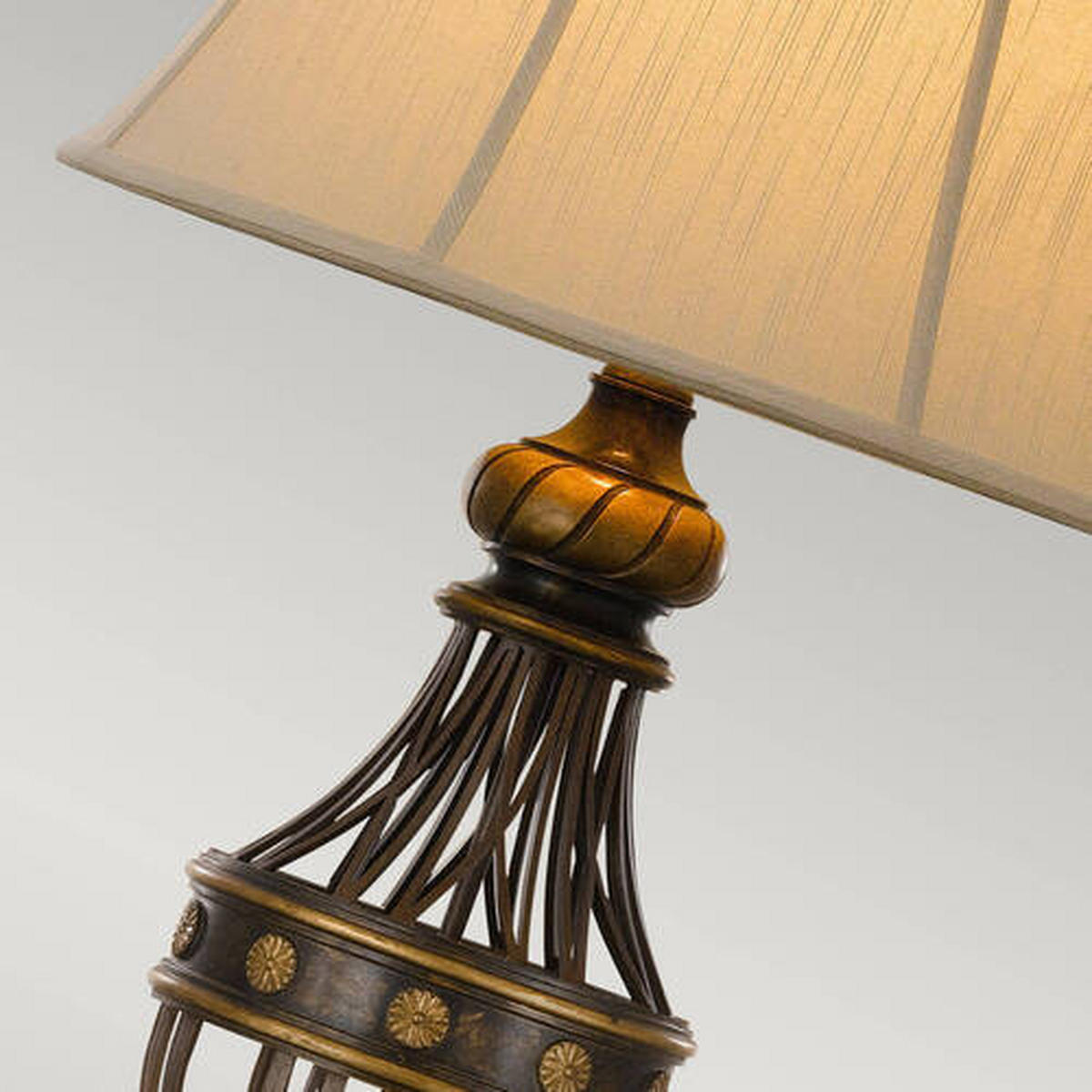TISCHLEUCHTE - Braun, Konventionell, Textil/Metall (50.8/89.5cm) - Elstead Lighting
