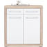 KOMMODE Sonoma Eiche, Weiß - Silberfarben/Weiß, Design, Holzwerkstoff/Kunststoff (95/103/40cm) - BOXXX