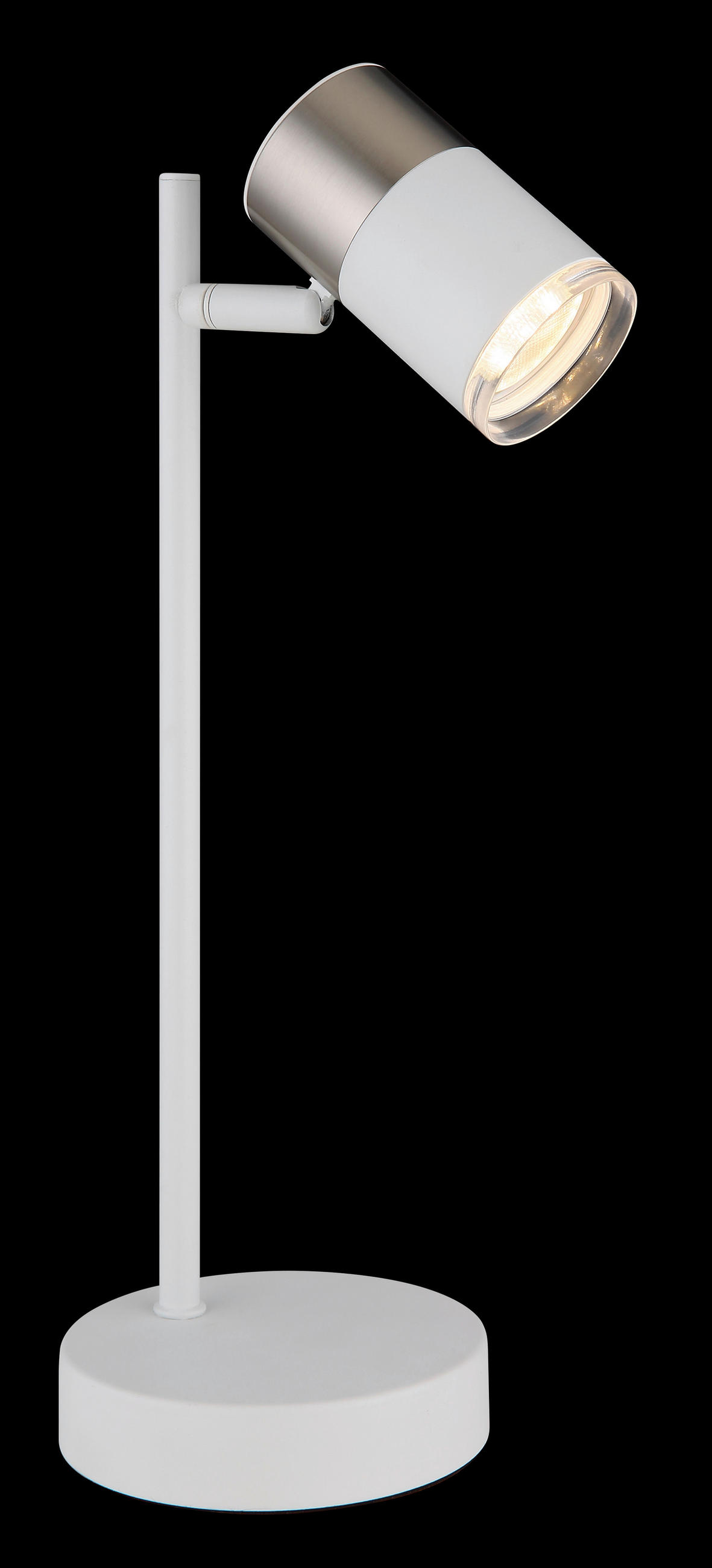 STOLNÍ LAMPA, GU10, 13.2/12/35 cm - bílá/průhledné, Design, kov/plast (13.2/12/35cm) - Globo