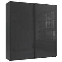 SCHWEBETÜRENSCHRANK 200/216/65 cm 2-türig Graphitfarben, Grau  - Schwarz/Graphitfarben, KONVENTIONELL, Glas/Holzwerkstoff (200/216/65cm) - Stylife