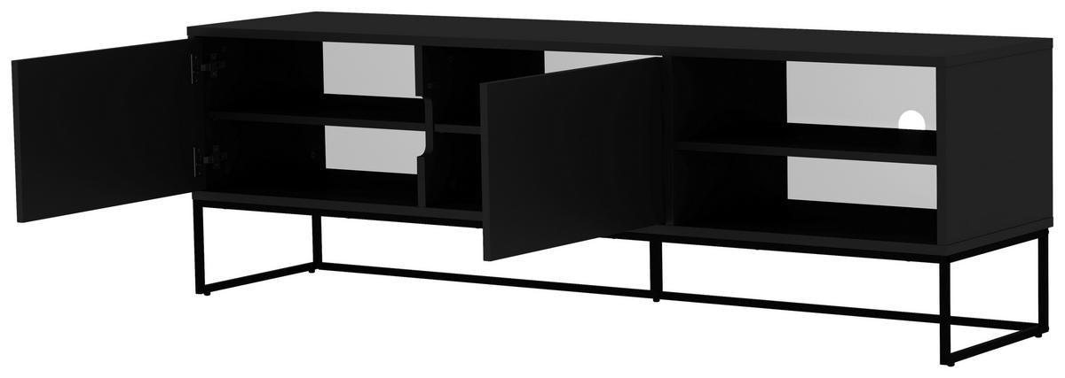 LOWBOARD Lipp  in 176/57/43 cm  - Schwarz, Design, Holzwerkstoff/Metall (176/57/43cm)