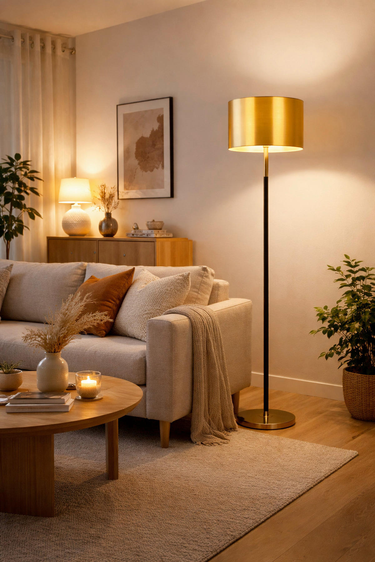 LEUCHTENSCHIRM Gold 20/18 cm  - Goldfarben, Basics, Textil/Metall (20/18cm)