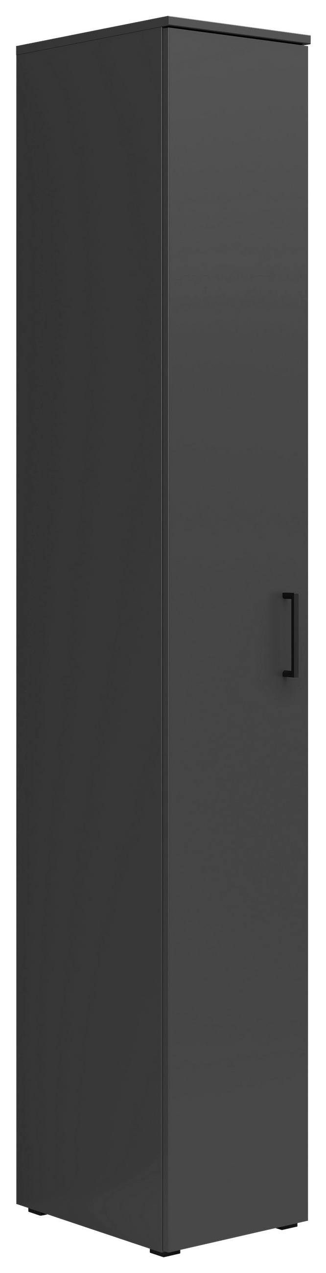 MEHRZWECKSCHRANK 30/195/40 cm  - Schwarz/Graphitfarben, Modern, Holzwerkstoff/Kunststoff (30/195/40cm) - Carryhome