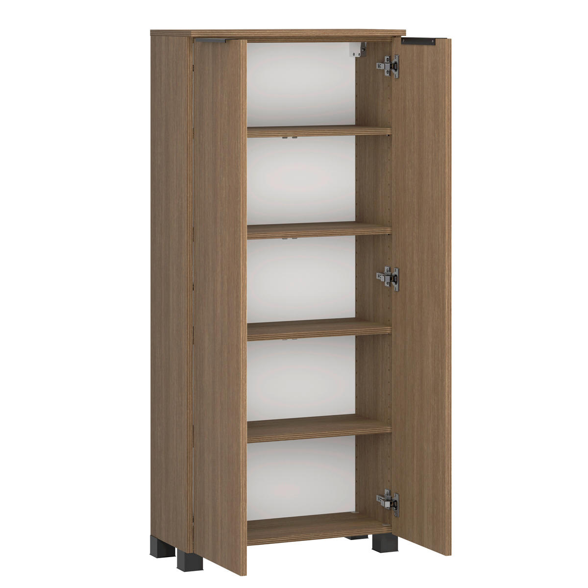 MIDISCHRANK 60/130/27 cm  - Dunkelbraun/Schwarz, Natur, Holzwerkstoff/Kunststoff (60/130/27cm) - Held