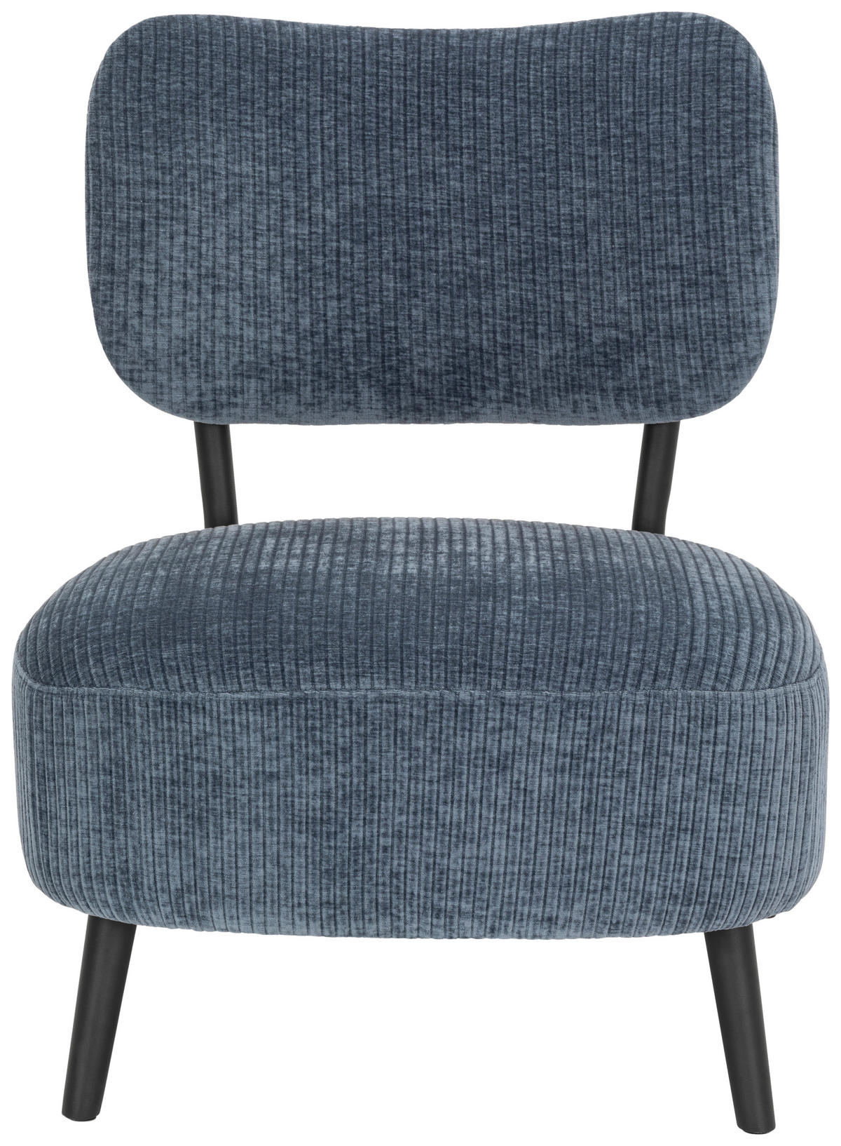 SESSEL in Cord Blau  - Blau/Schwarz, Design, Textil/Metall (62/76/65,5cm) - P & B