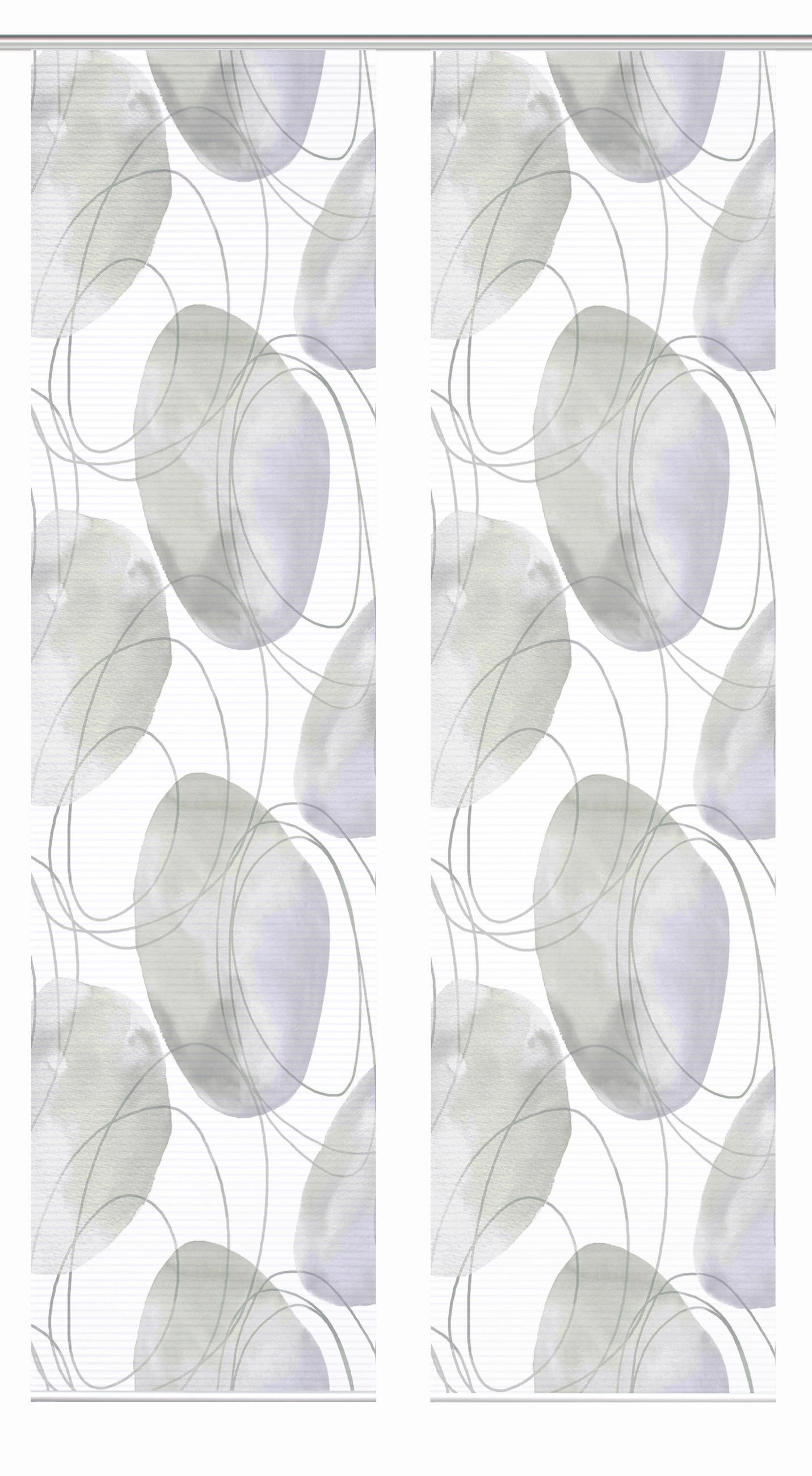 FLÄCHENVORHANG  2 Stück   60/245 cm   - Flieder/Weiß, Natur, Textil (60/245cm)