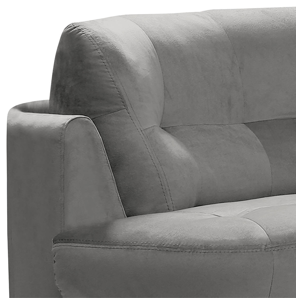 ECKSOFA in Samt Grau  300/113 cm  - Schwarz/Grau, Design, Kunststoff/Textil (300/113cm) - Livetastic
