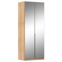 DREHTÜRENSCHRANK  in Sonoma Eiche  - Grau/Sonoma Eiche, MODERN, Holzwerkstoff/Metall (91/229/54cm) - Rauch Möbel