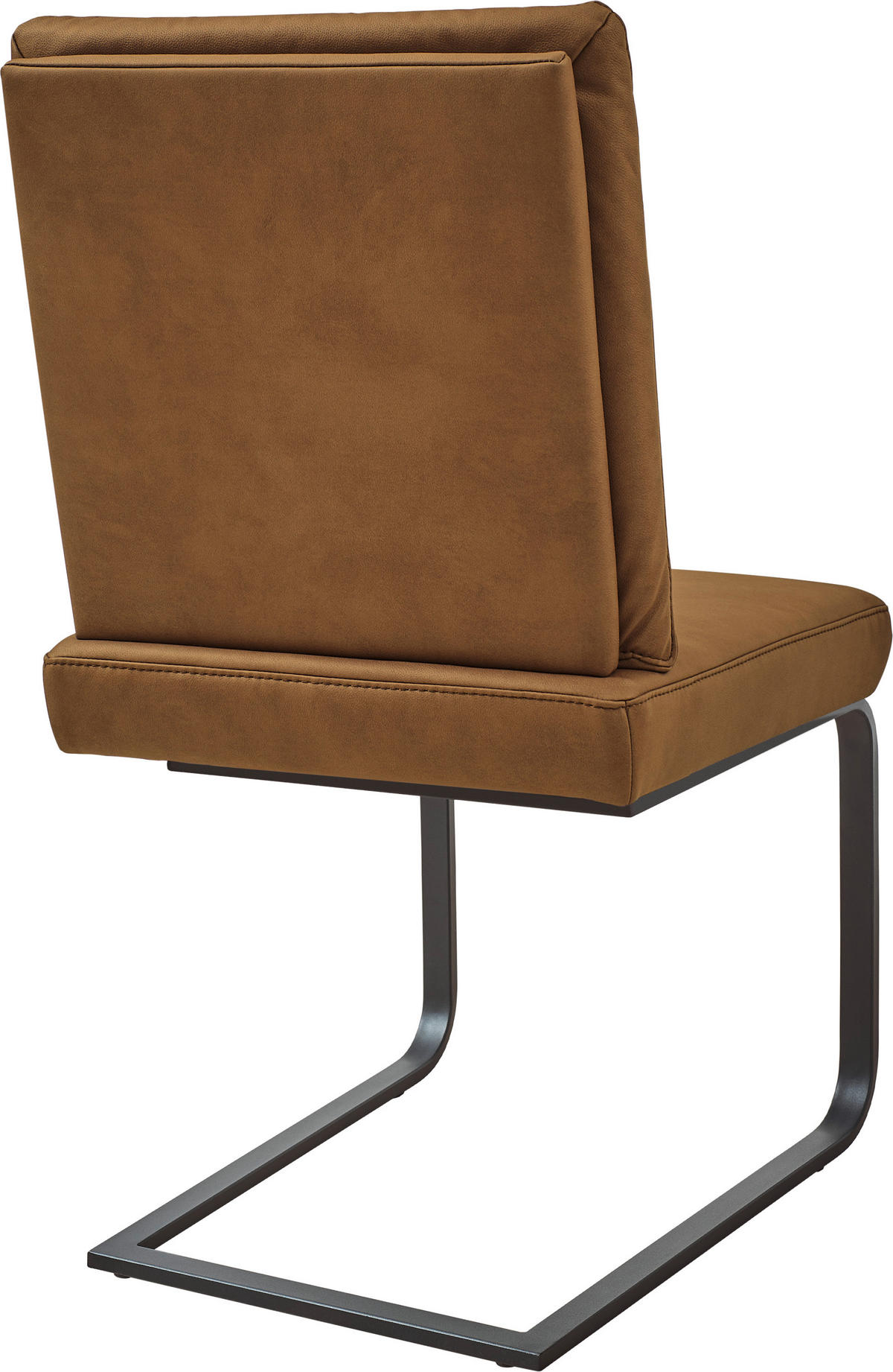 SCHWINGSTUHL  in Stahl Mikrofaser  - Hellbraun/Schwarz, Design, Textil/Metall (46/92/60cm) - Dieter Knoll
