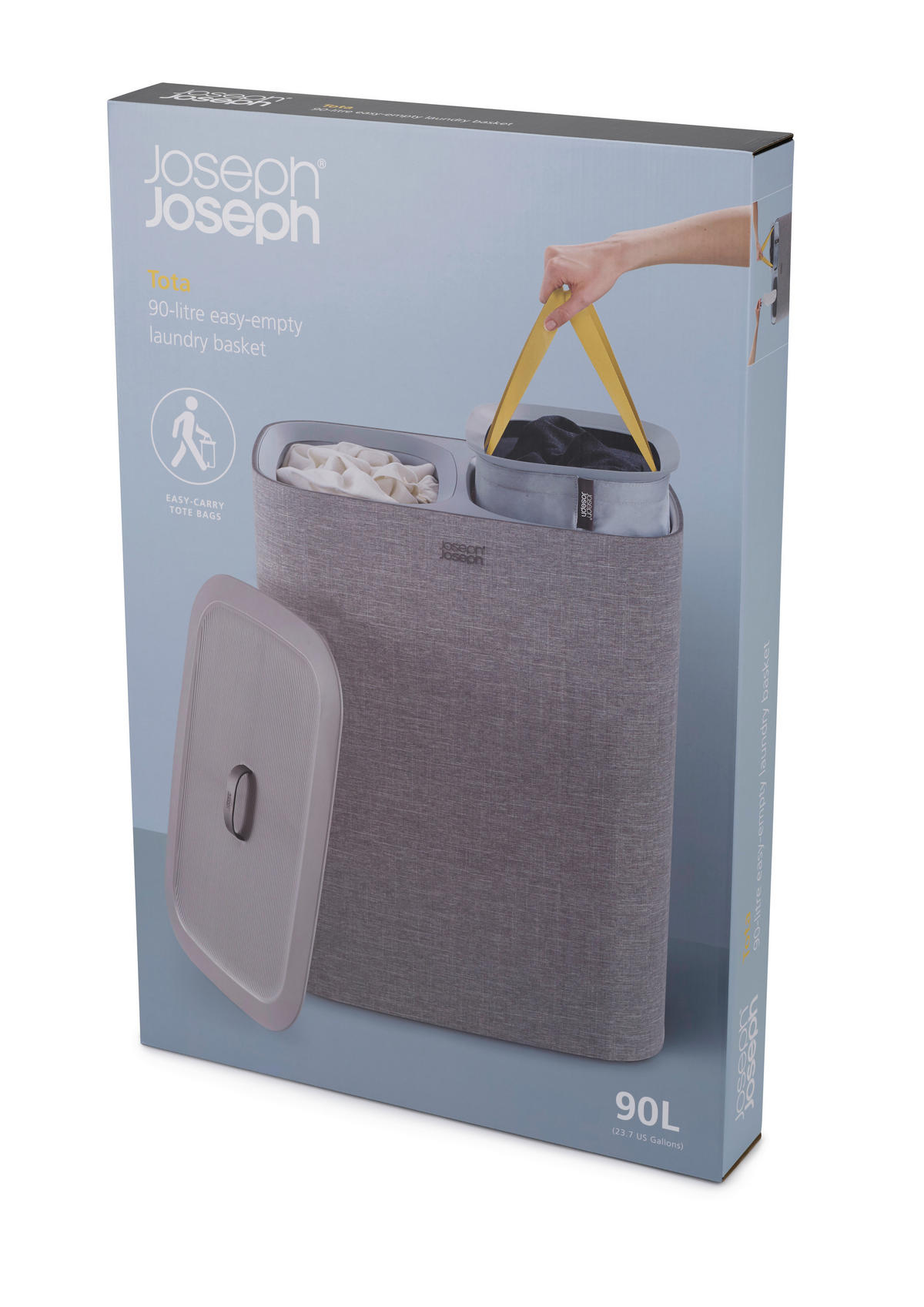 WÄSCHESAMMLER - Grau, Basics, Kunststoff/Textil (56/71/39,5cm) - Joseph Joseph
