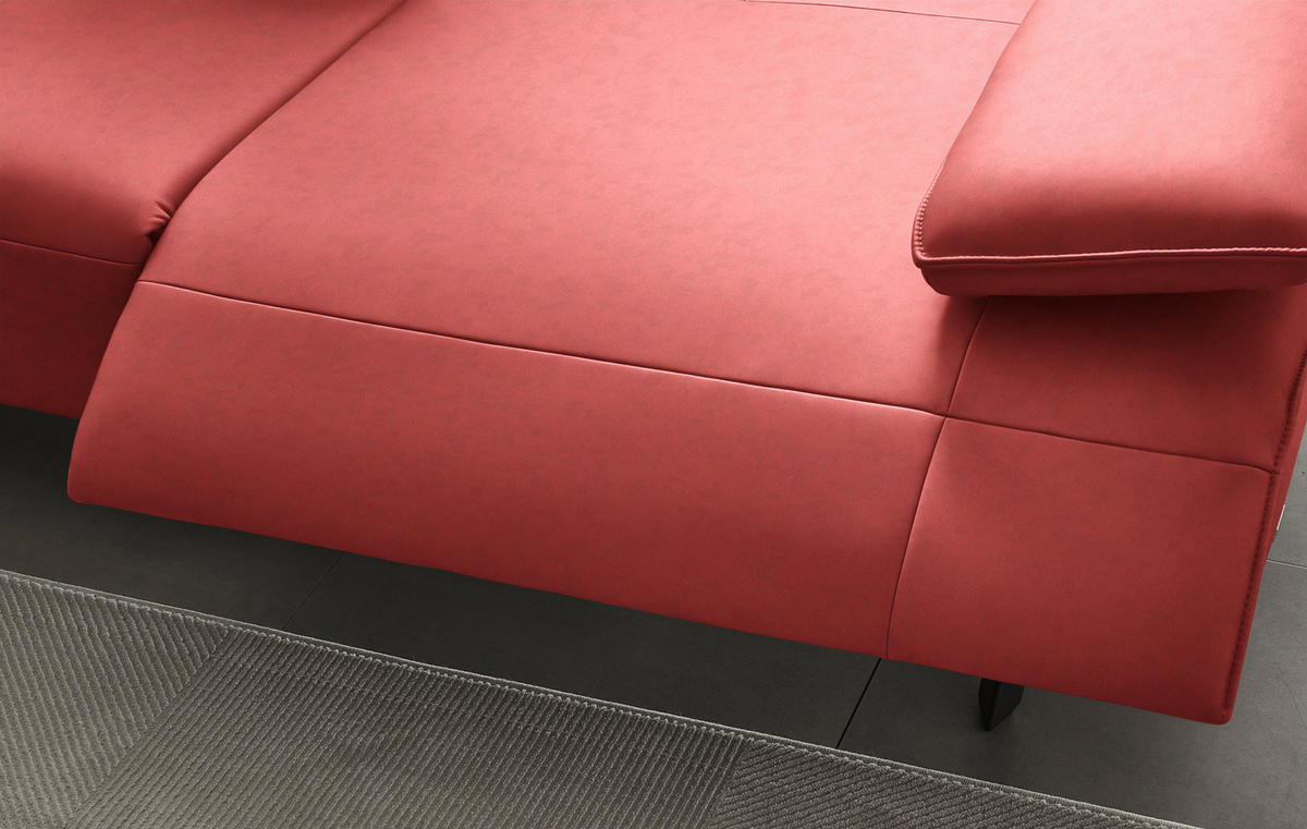 ECKSOFA  in Echtleder Koralle  230/290 cm  - Koralle/Anthrazit, Design, Leder/Metall (230/290cm) - Johann Jakob