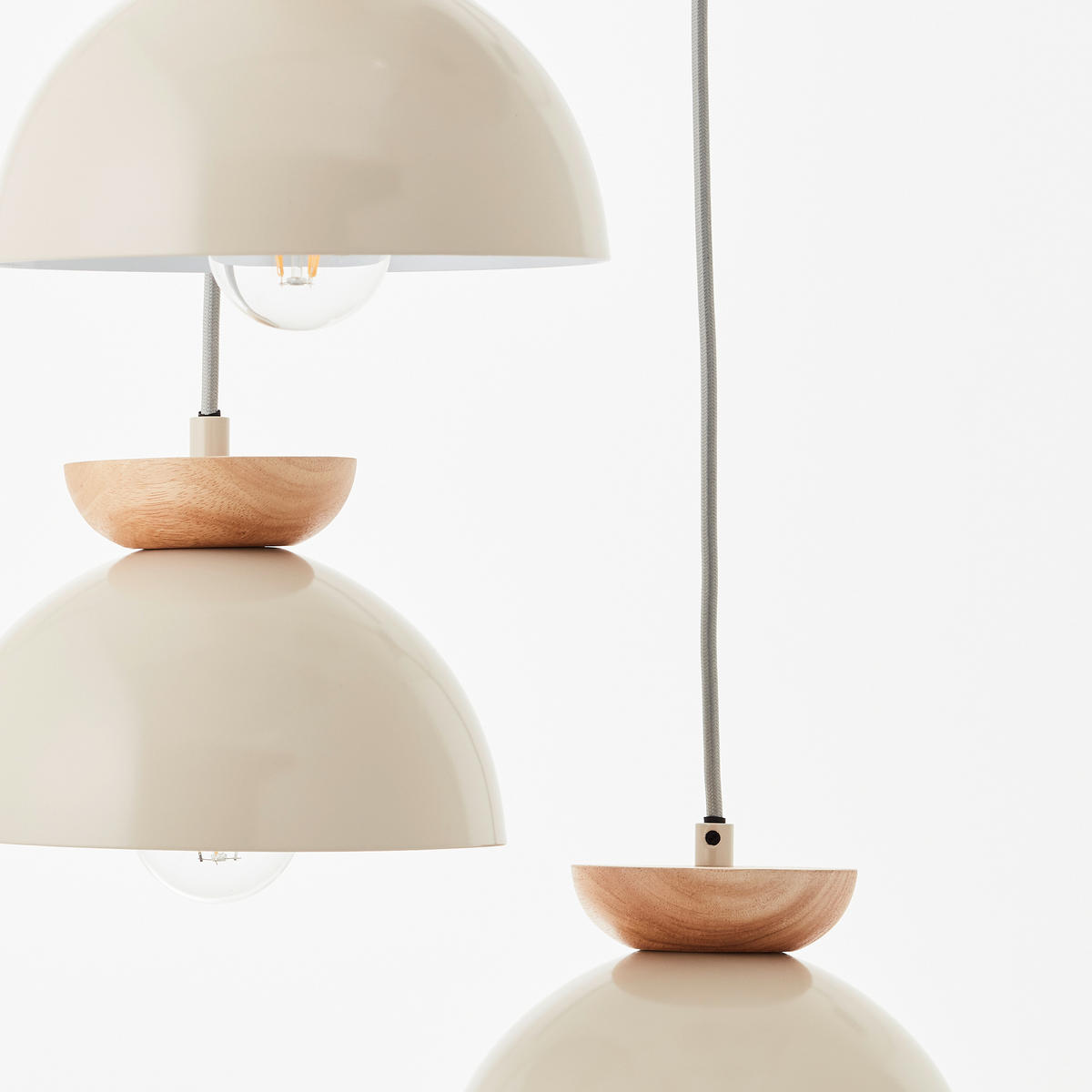 HÄNGELEUCHTE  45/150 cm   - Beige/Naturfarben, Basics, Holz/Metall (45/150cm) - Brilliant