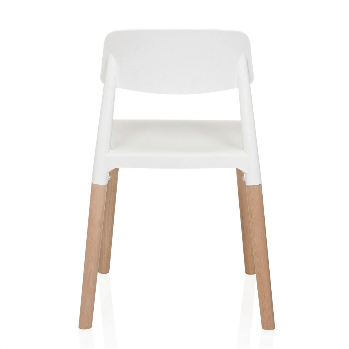 VIERFUßSTUHL  in Kunststoff glatt  - Buchefarben/Weiß, MODERN, Holz/Kunststoff (49/77/49cm) - MID.YOU