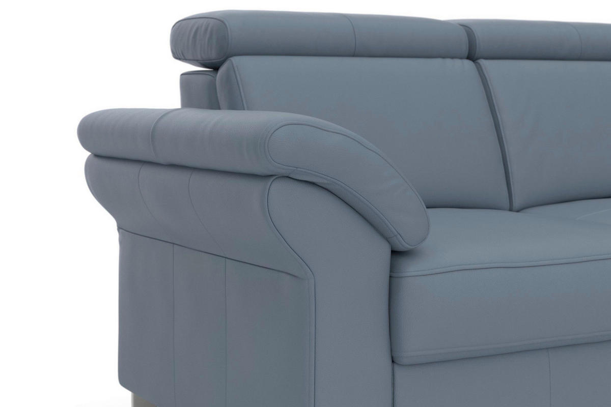 2-SITZER-SOFA ARNGAST E Graublau Echtleder  - Chromfarben/Graublau, Basics, Leder/Textil (156/84/93cm) - Sit & More