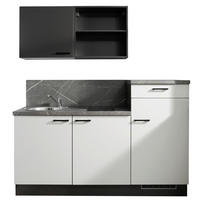 KÜCHENBLOCK 180 cm   in Graphitfarben, Hellgrau  - Dunkelgrau/Hellgrau, Design, Holzwerkstoff/Metall (180cm) - Pino