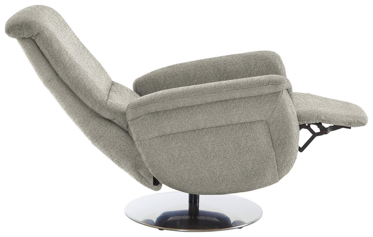 RELAXSESSEL Textil Schilfgrün  - Schilfgrün/Edelstahlfarben, Konventionell, Textil/Metall (79/112/94cm) - Beldomo Premium