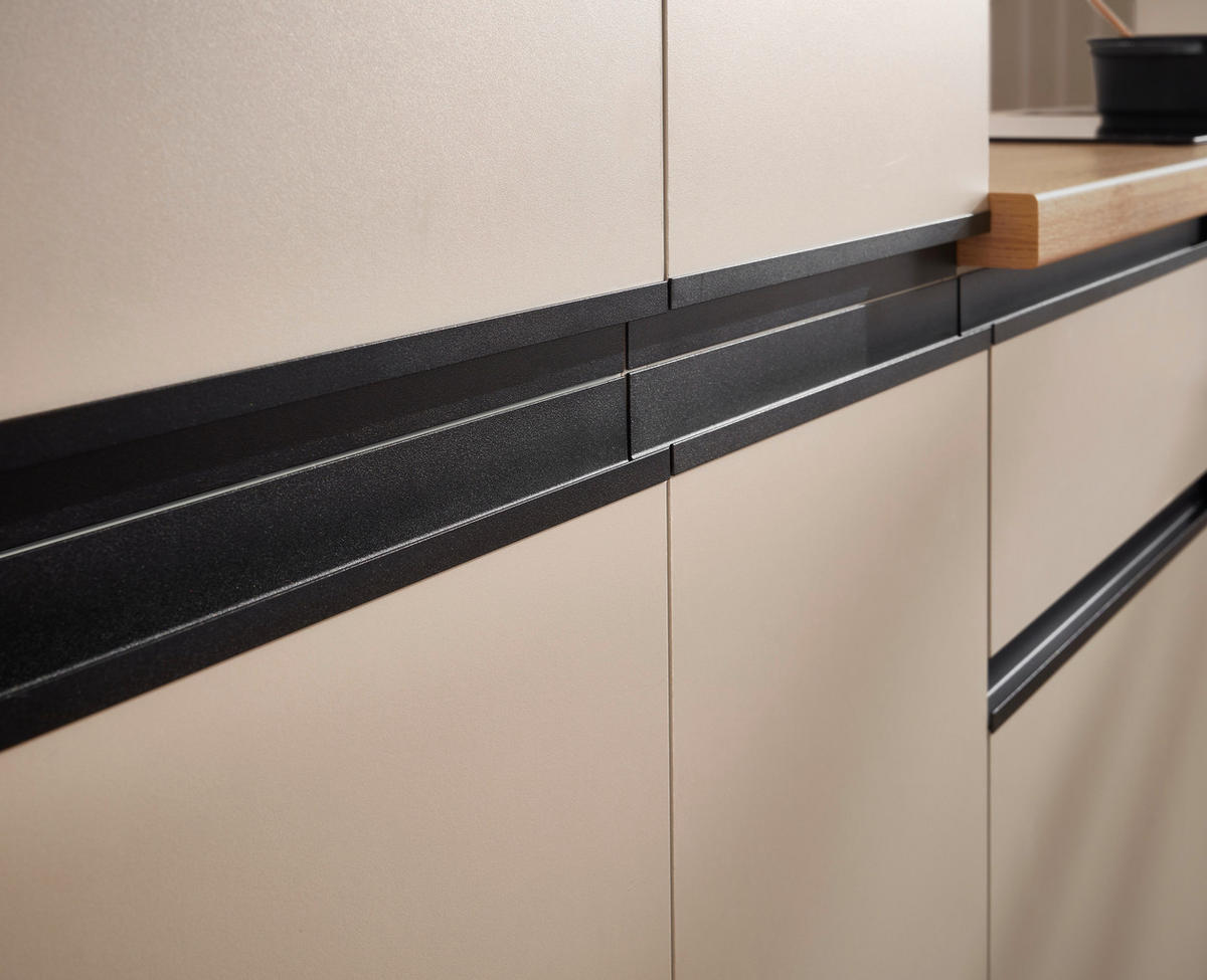 KÜCHENBLOCK 280 cm   in Seidengrau  - Eichefarben/Seidengrau, Trend, Holzwerkstoff/Metall (280cm) - P & B