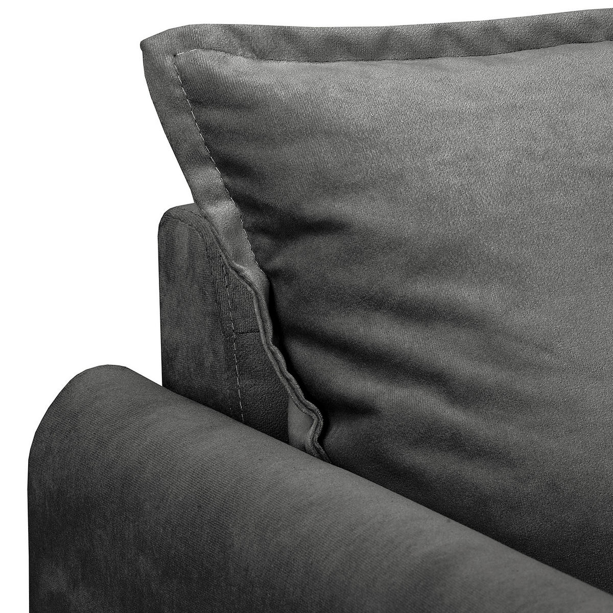 2-SITZER-SOFA Samt Schwarz  - Schwarz, Design, Holz/Textil (138/86/100cm) - P & B