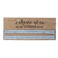 SCHLÜSSELHALTER Hellgrau, Hellbraun  - Hellbraun/Hellgrau, Basics, Holzwerkstoff/Textil (34/14/3cm)