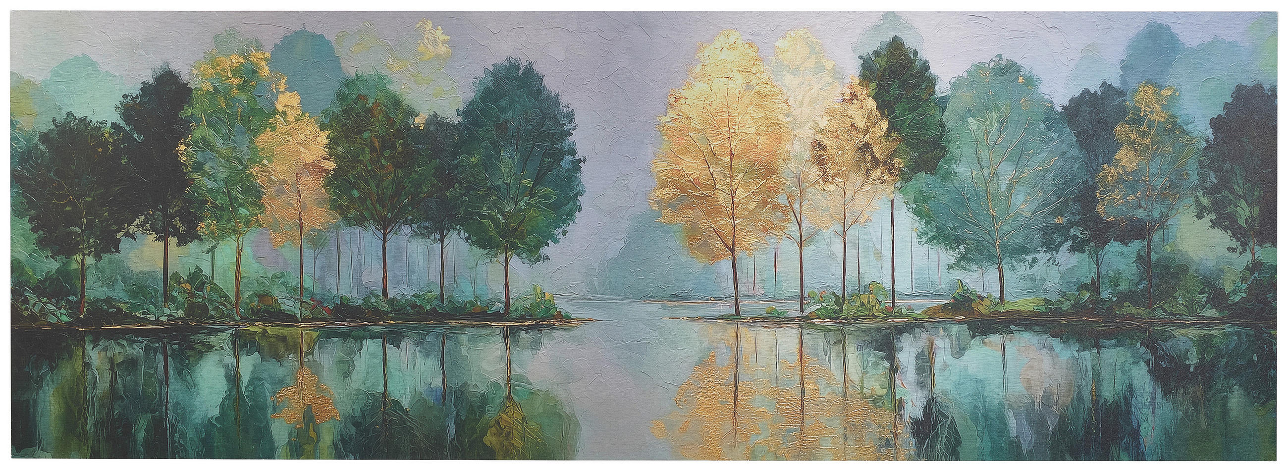 ALUMINIUMBILD Landschaft & Natur, Bäume  - Multicolor, Basics, Metall (140/50/2cm) - Euroart