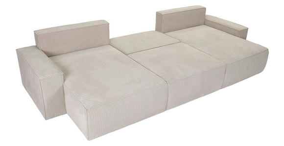 WOHNLANDSCHAFT  in Cord Naturfarben  - Schwarz/Naturfarben, KONVENTIONELL, Kunststoff/Textil (155/348/155cm) - Carryhome