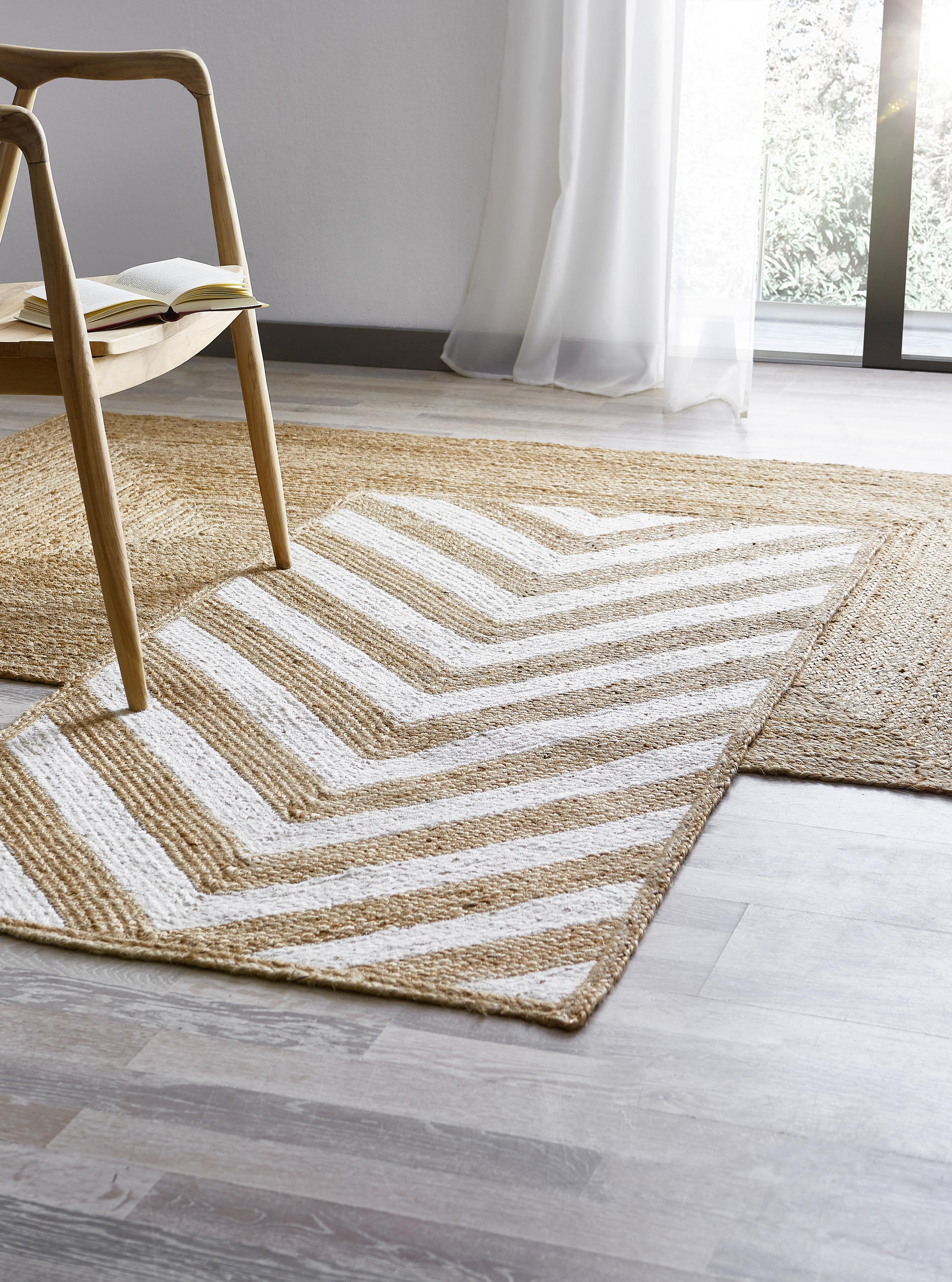 Jute Teppich 130/190 cm Weiß - Weiß, Design, Textil (130/190cm) - Linea Natura