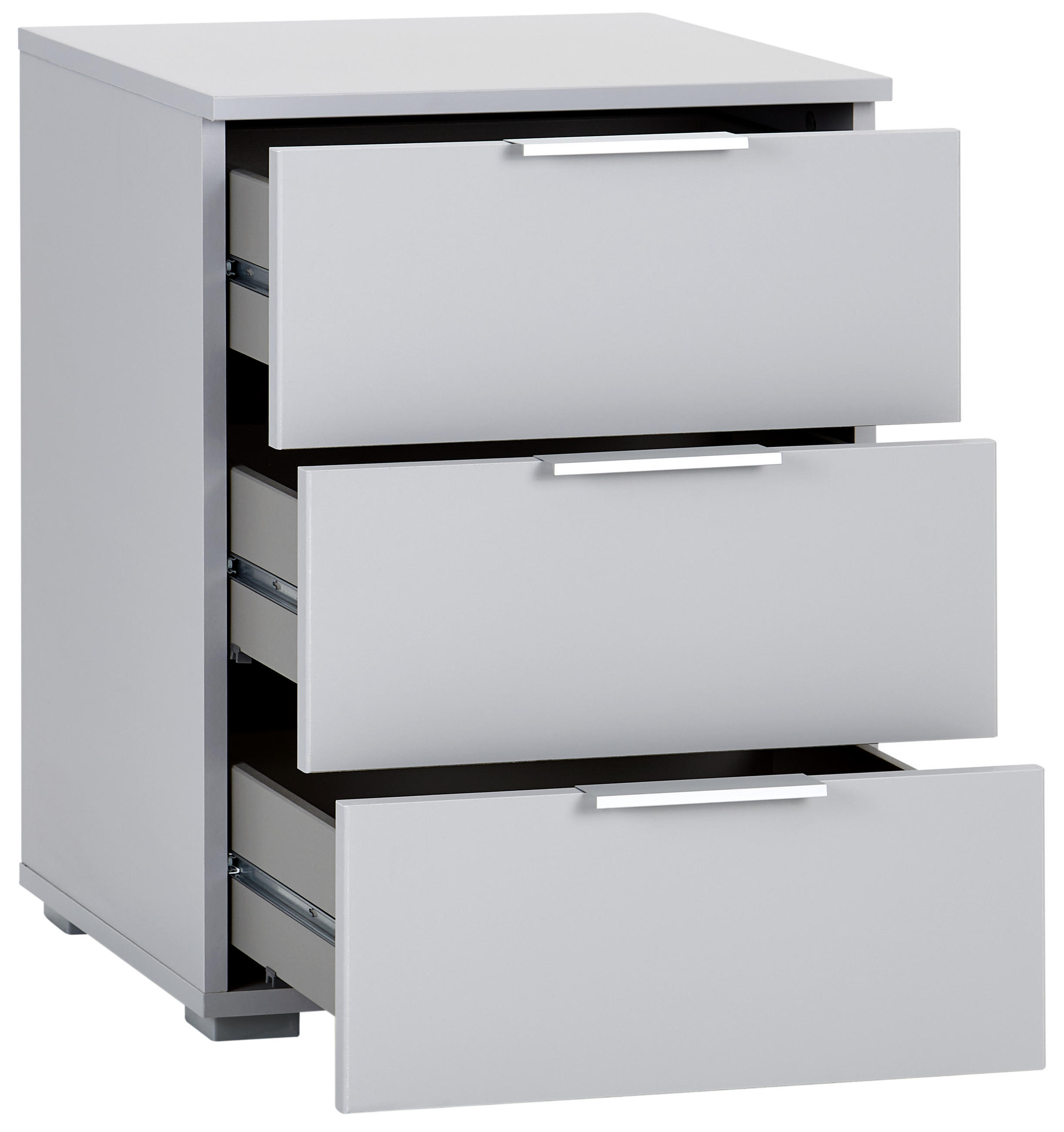 NACHTSCHRANK  - Hellgrau/Alufarben, MODERN, Holzwerkstoff (47/62/42cm) - Rauch Möbel