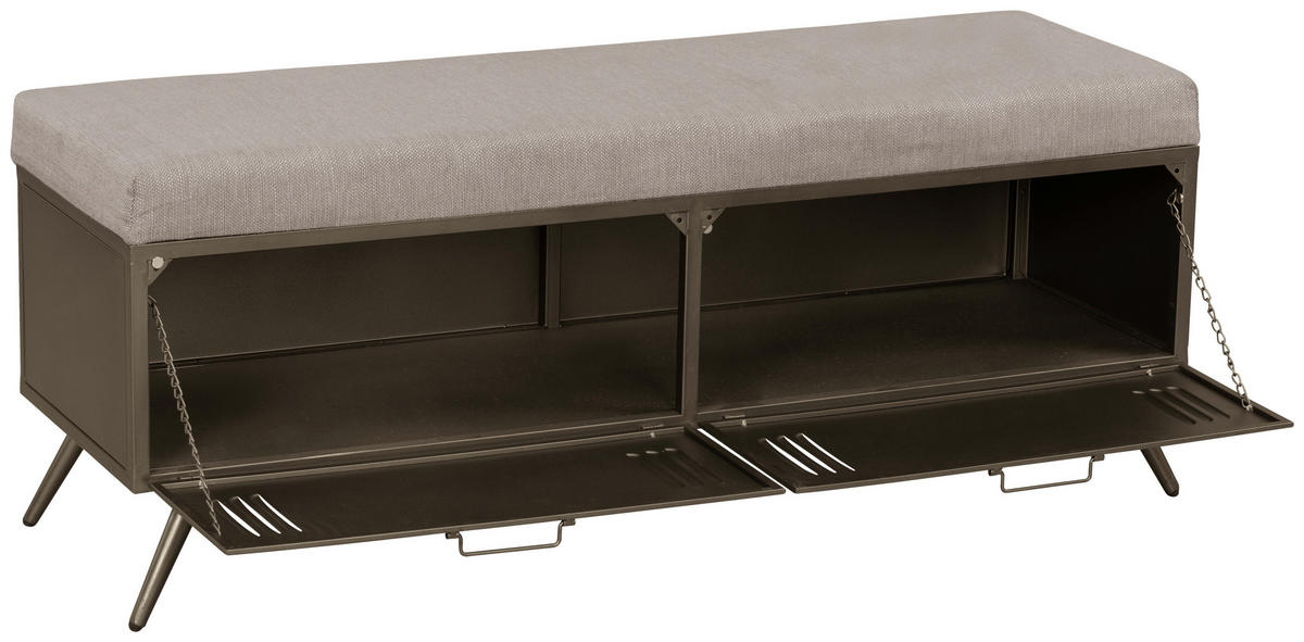 BANCĂ PENTRU HOL 120/47.5/39 cm  - gri, Konventionell, metal/textil (120/47.5/39cm) - Livetastic