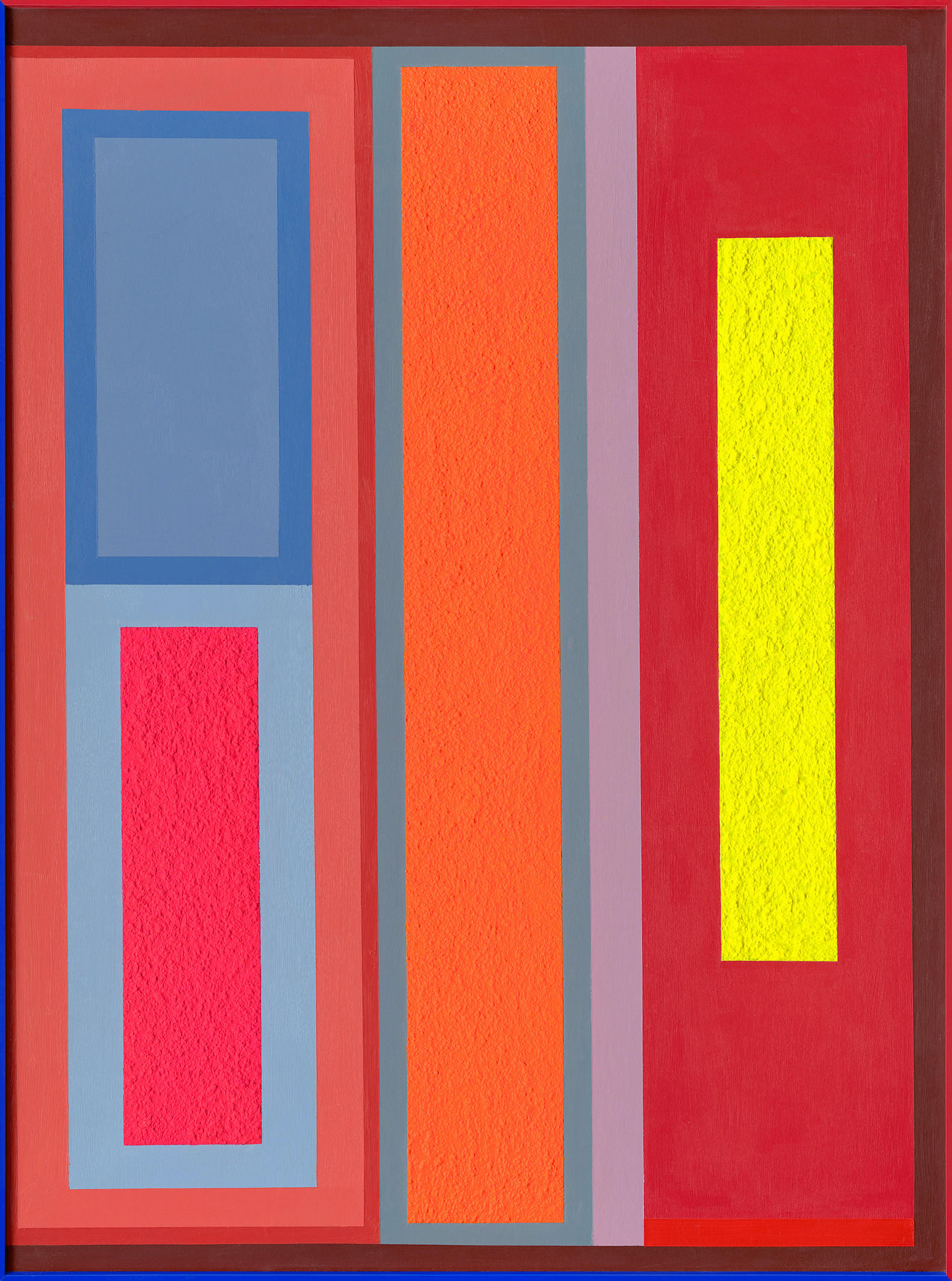 ÖLGEMÄLDE Abstraktes 70/100 cm - Blau/Rot, Design, Kunststoff/Metall (70/100cm) - Monee