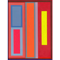 ÖLGEMÄLDE Abstraktes 70/100 cm  - Blau/Rot, Design, Kunststoff/Metall (70/100cm) - Monee