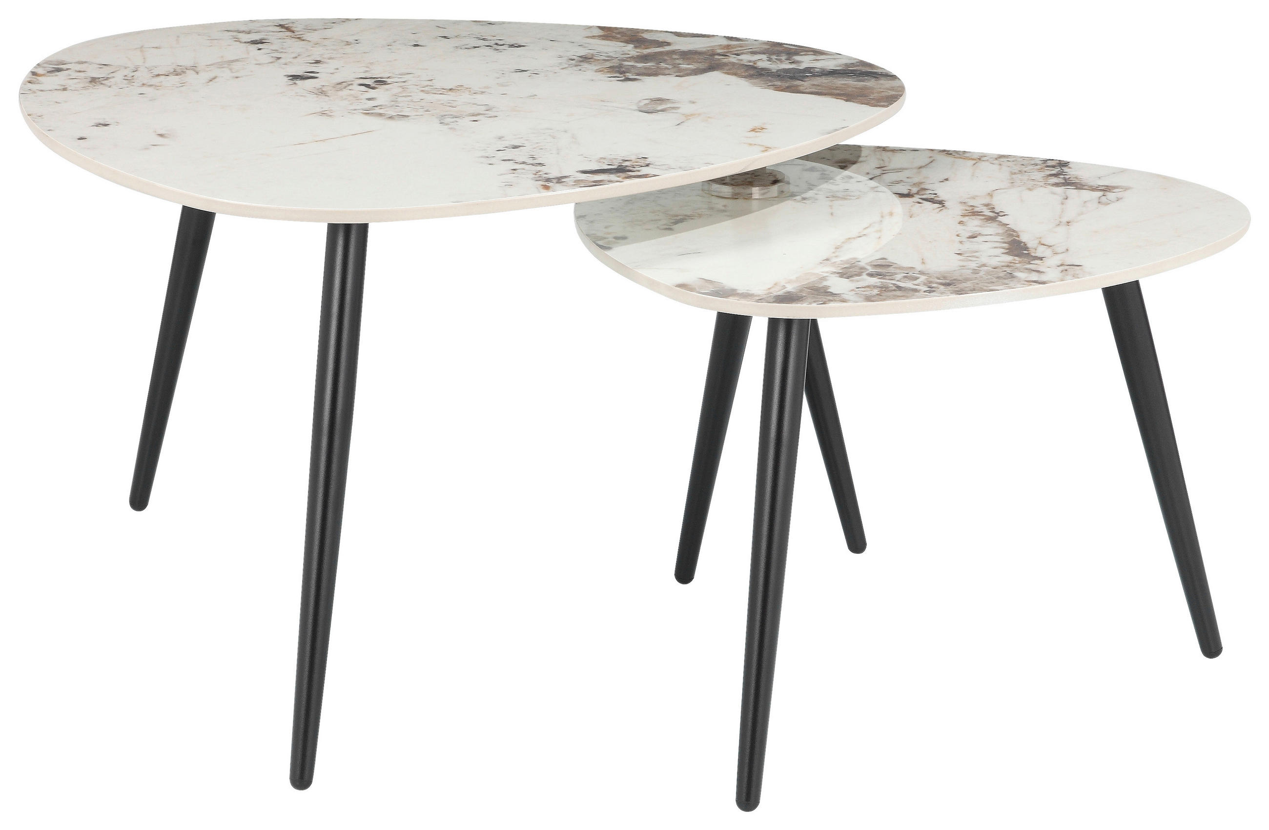 Xora Couchtischset Schwarz, Weiß 60x77x84 cm