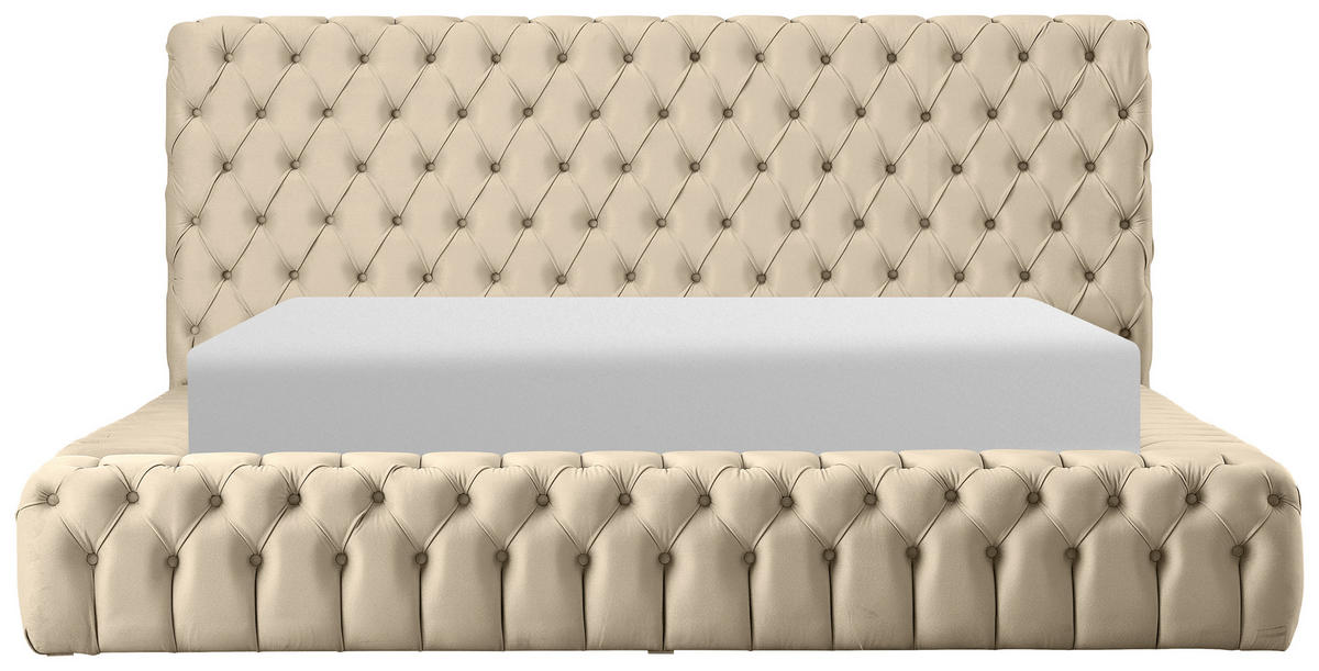 POLSTERBETT gepolstertes Kopfteil, Lattenrost, Bettkasten Naturfarben 180/200 cm  - Blau/Schwarz, MODERN, Kunststoff/Textil (180/200cm) - Livetastic