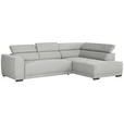 ECKSOFA Grau Struktur  - Schwarz/Grau, Design, Kunststoff/Textil (284/205cm) - Xora