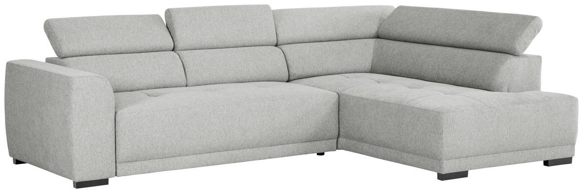 ECKSOFA in Struktur Grau  - Schwarz/Grau, Design, Kunststoff/Textil (284/205cm) - MID.YOU