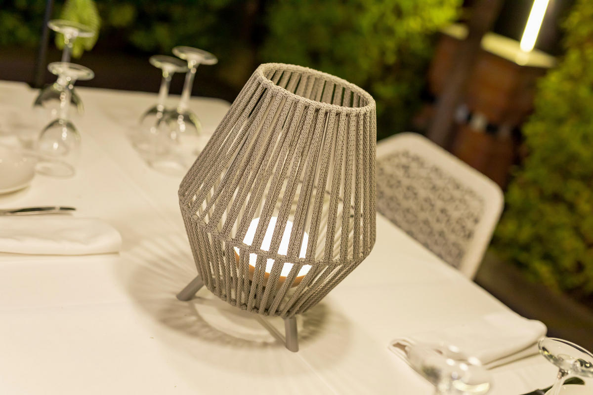 LED-AUßENLEUCHTE Conta 25.5/32.5/25.5 cm   - Taupe, Natur, Kunststoff (25.5/32.5/25.5cm) - New Garden