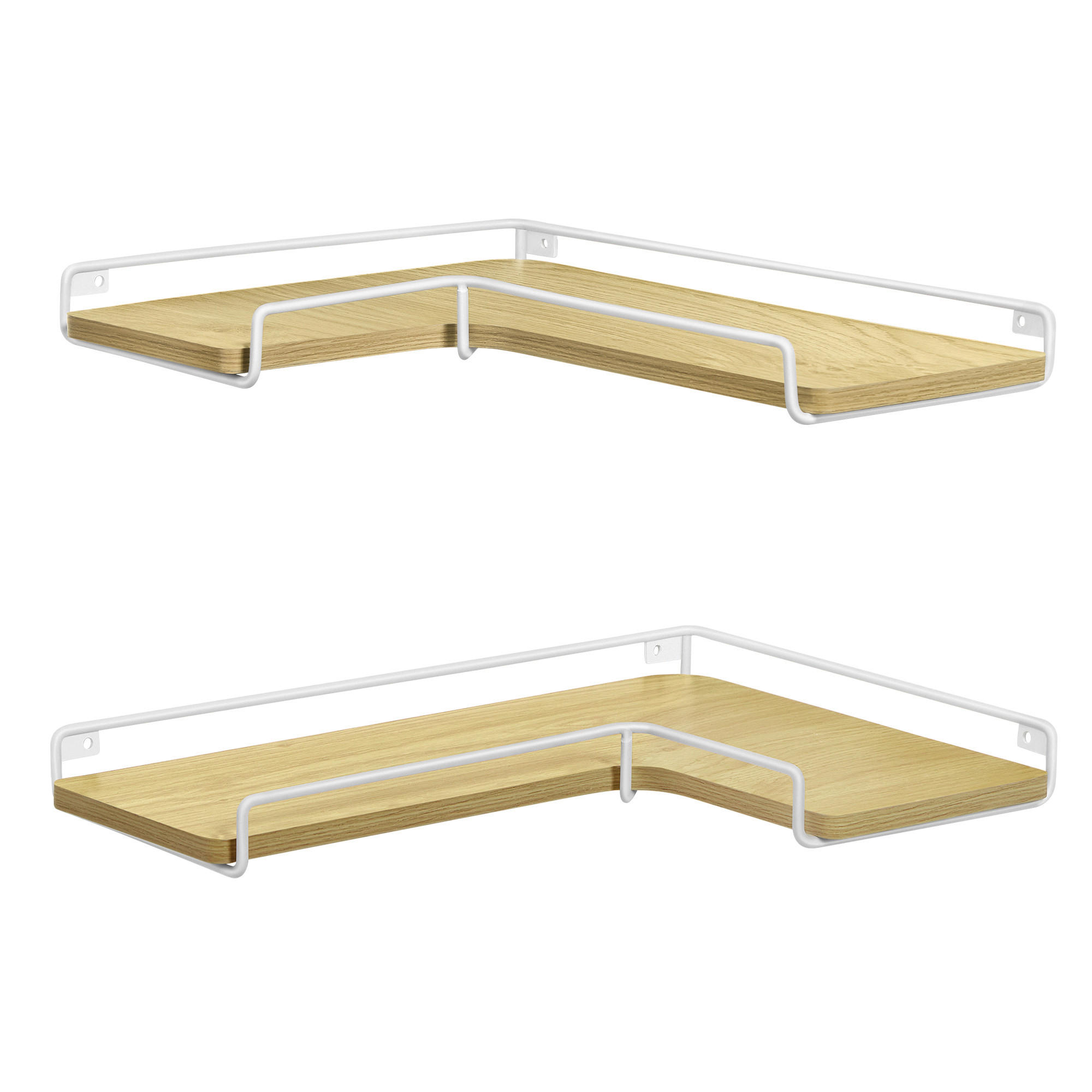 WANDBOARDSET Metall, Holzwerkstoff Weiß, Eichefarben  - Eichefarben/Weiß, MODERN, Holzwerkstoff/Metall (40/4/29cm) - MID.YOU